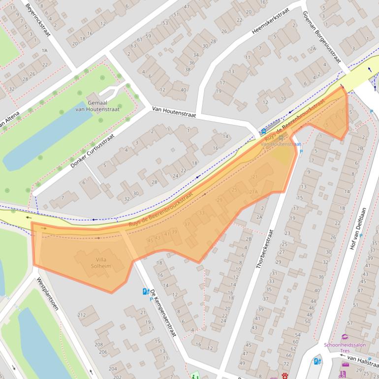 Kaart van postcodegebied 2613AS.