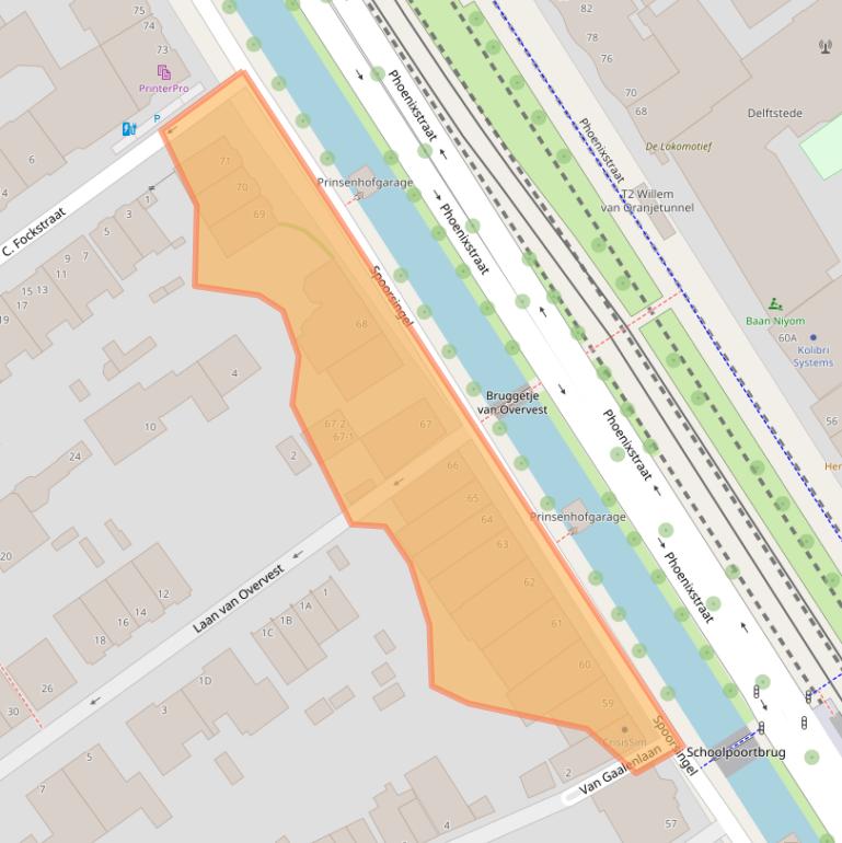 Kaart van postcodegebied 2613BA.