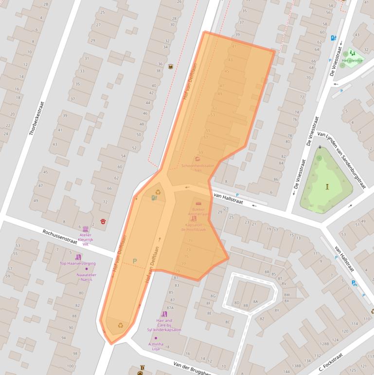 Kaart van postcodegebied 2613BK.