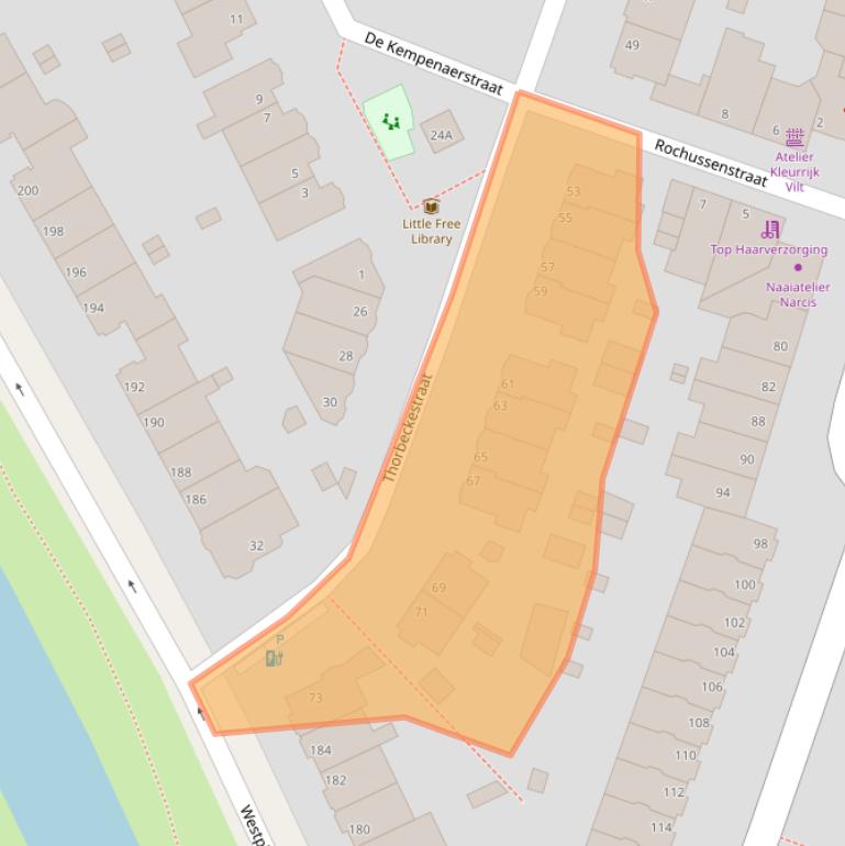 Kaart van postcodegebied 2613BV.