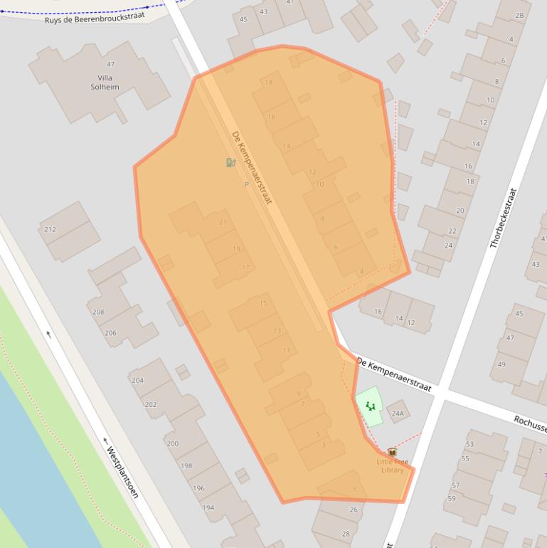 Kaart van postcodegebied 2613BZ.