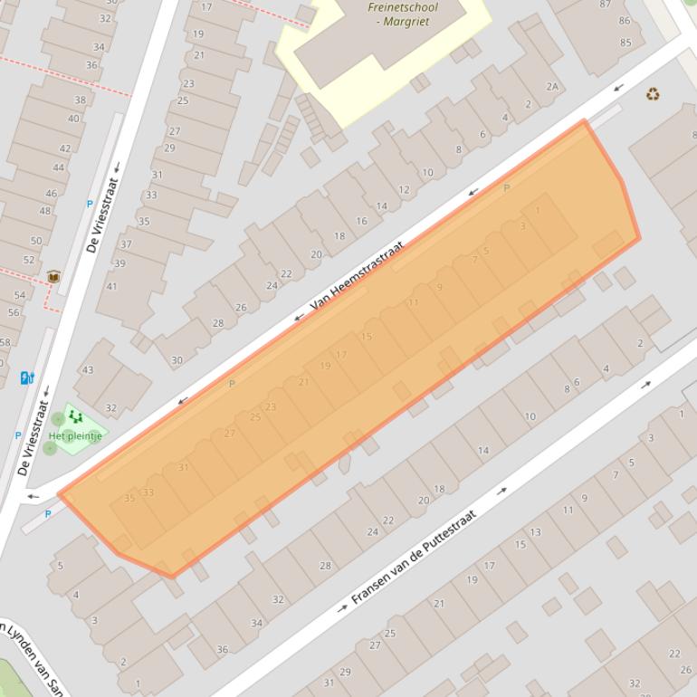 Kaart van postcodegebied 2613CD.