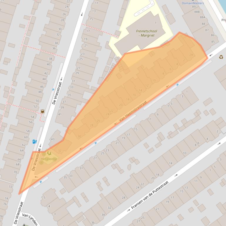 Kaart van postcodegebied 2613CE.