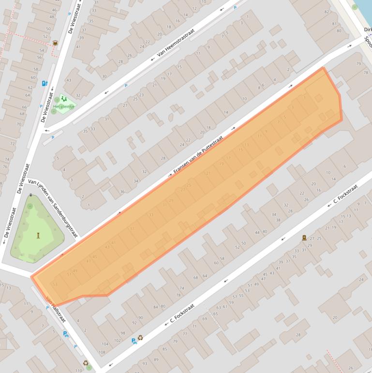 Kaart van postcodegebied 2613CG.