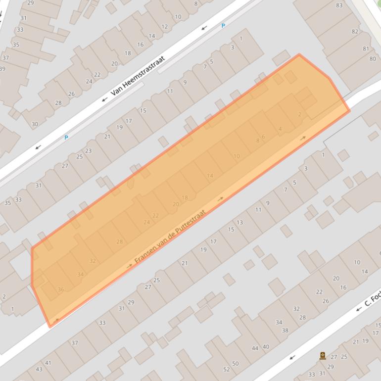 Kaart van postcodegebied 2613CH.