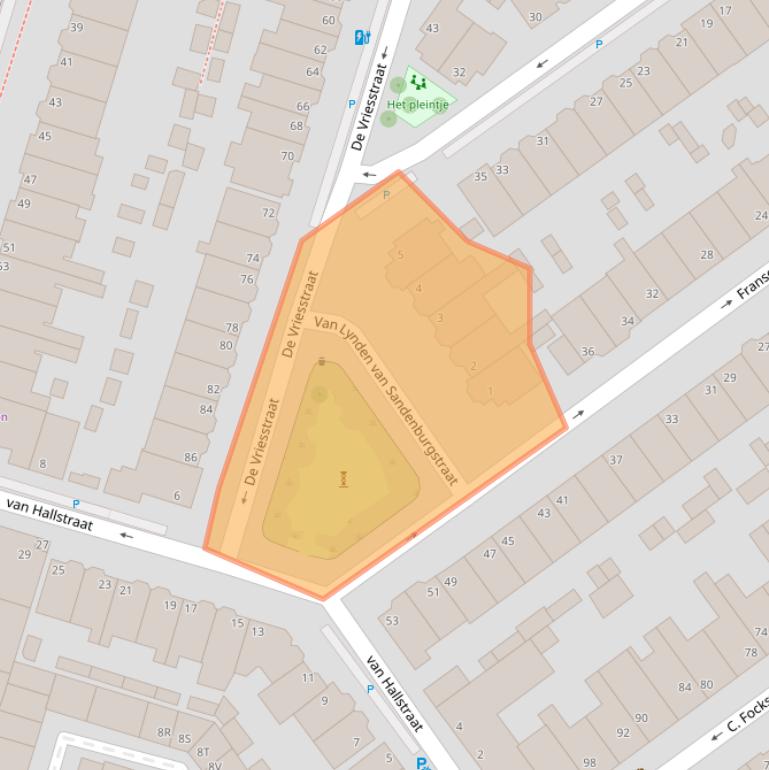 Kaart van postcodegebied 2613CJ.