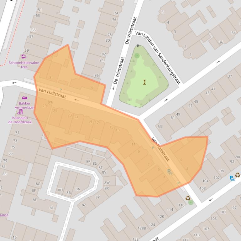 Kaart van postcodegebied 2613CK.