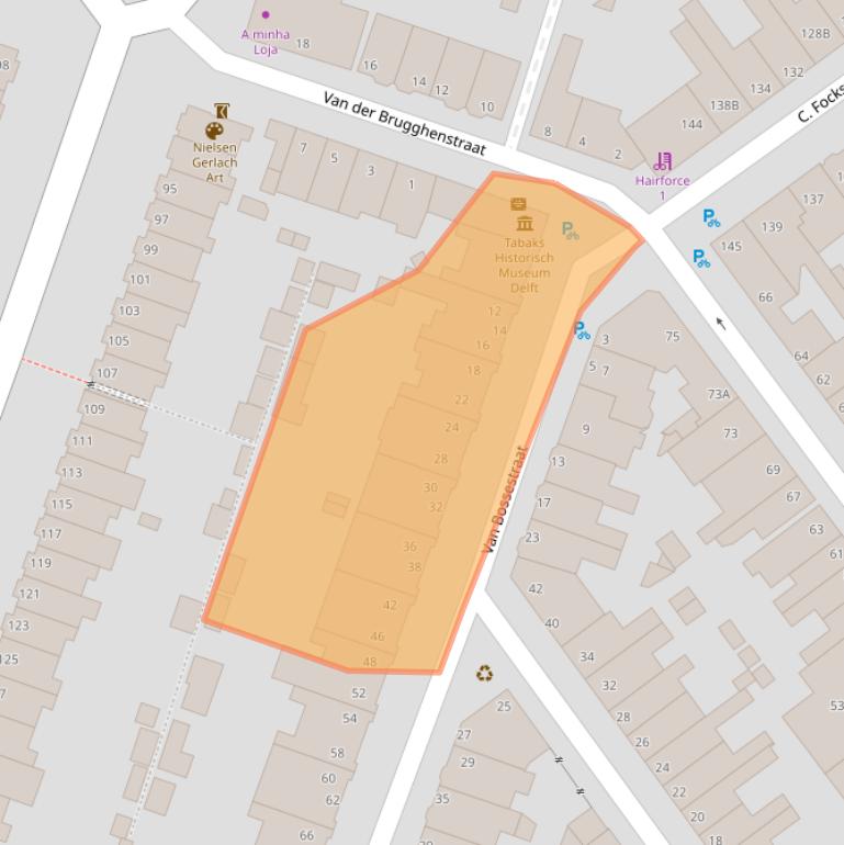 Kaart van postcodegebied 2613CR.