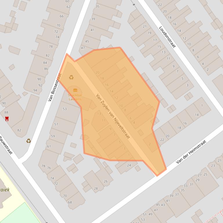 Kaart van postcodegebied 2613CW.