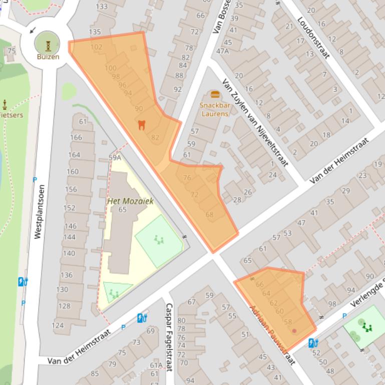 Kaart van postcodegebied 2613DB.