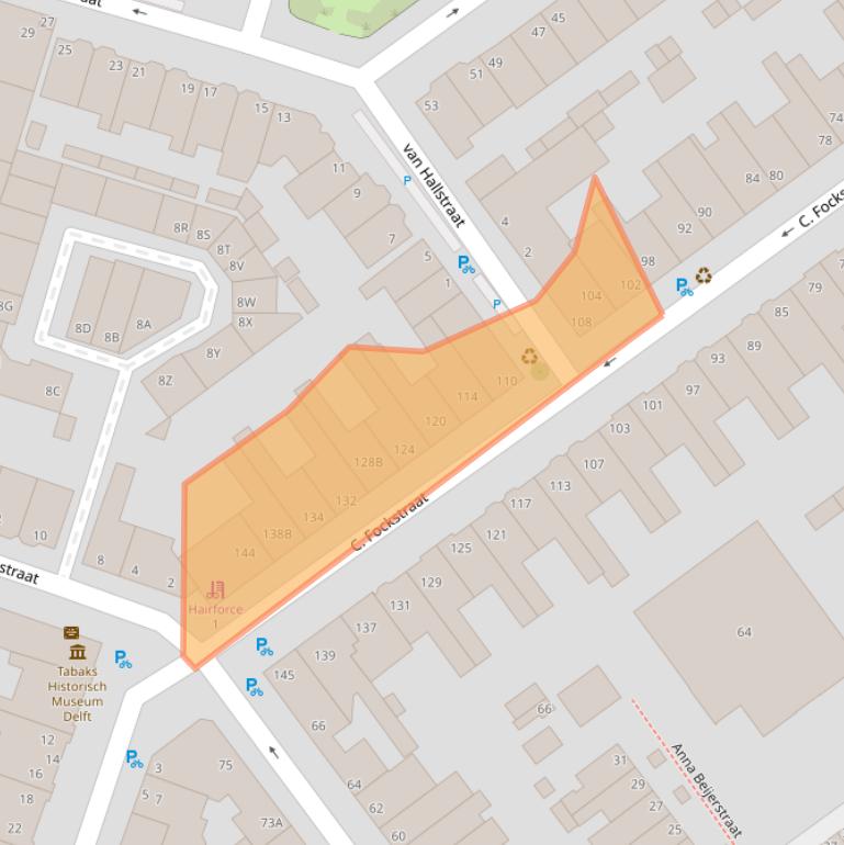 Kaart van postcodegebied 2613DJ.