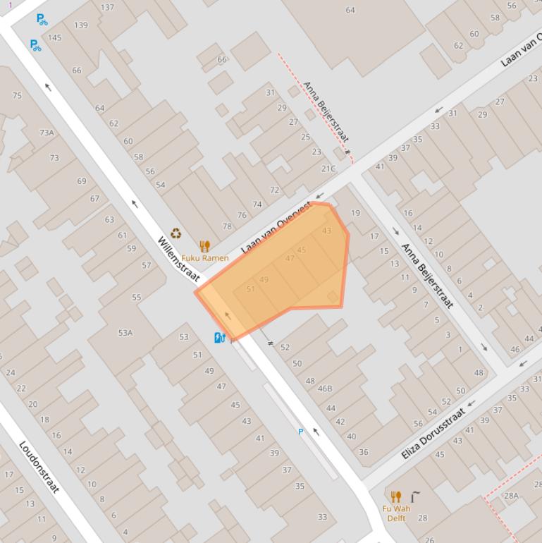 Kaart van postcodegebied 2613DL.