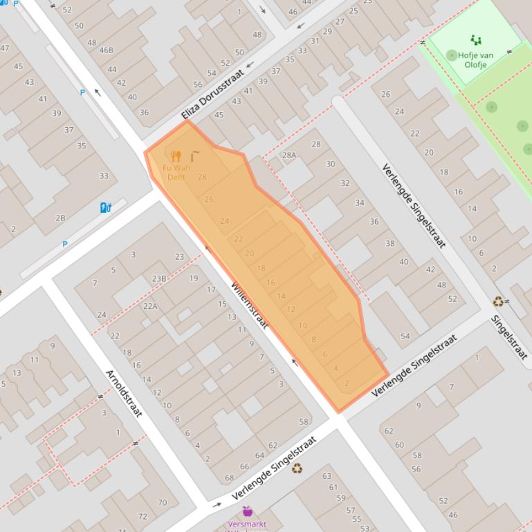 Kaart van postcodegebied 2613DT.