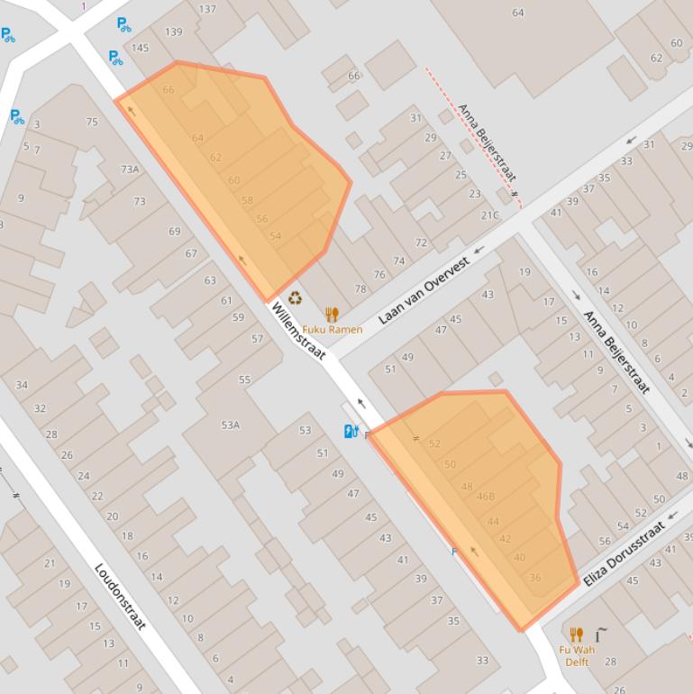 Kaart van postcodegebied 2613DV.