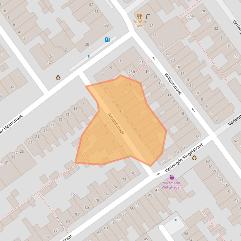 Kaart van postcodegebied 2613DW.