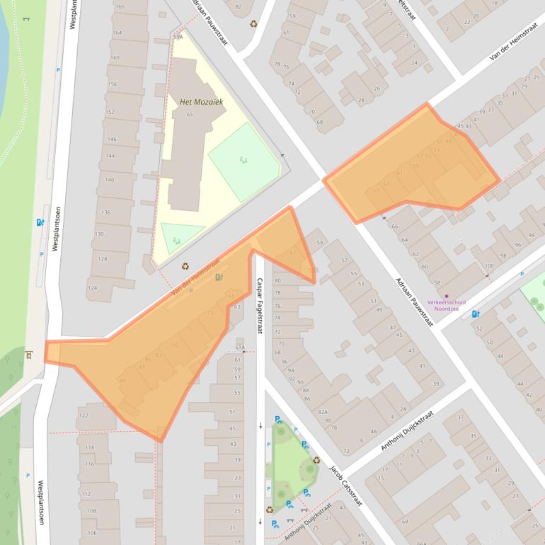 Kaart van postcodegebied 2613EA.