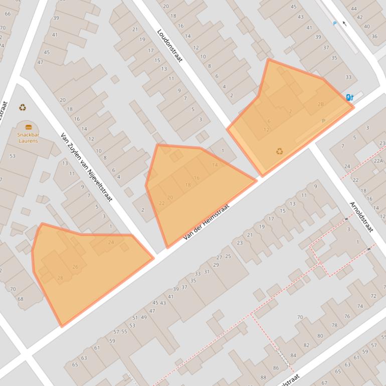 Kaart van postcodegebied 2613EB.