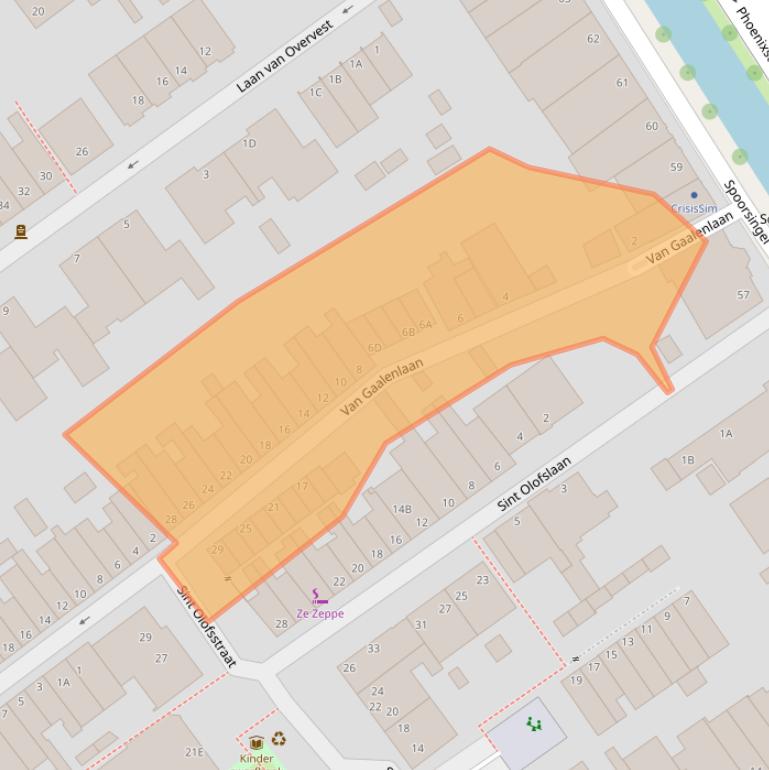 Kaart van postcodegebied 2613EC.