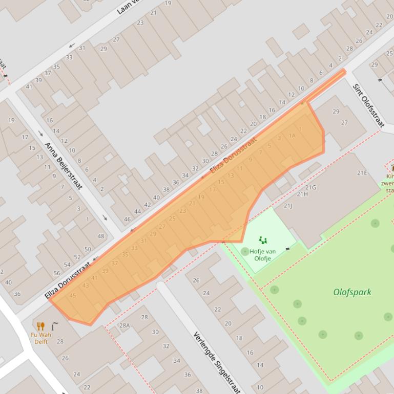 Kaart van postcodegebied 2613ED.