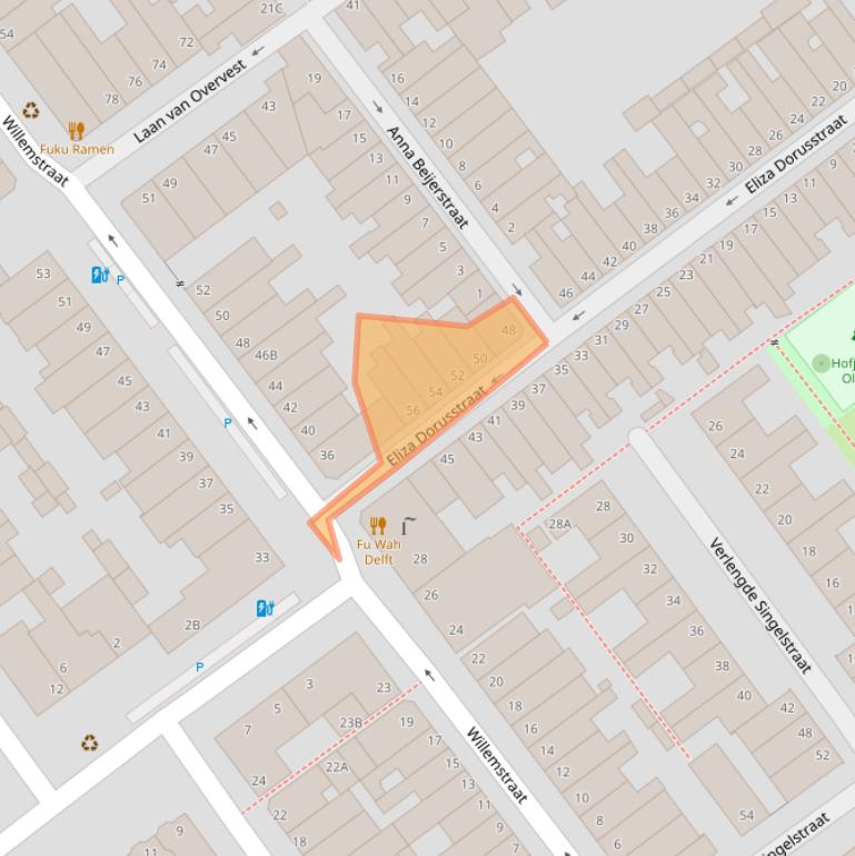 Kaart van postcodegebied 2613EG.