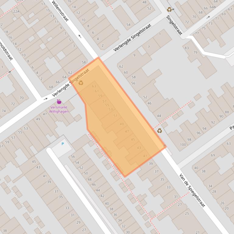 Kaart van postcodegebied 2613EZ.