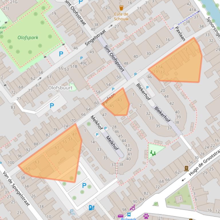 Kaart van postcodegebied 2613GC.