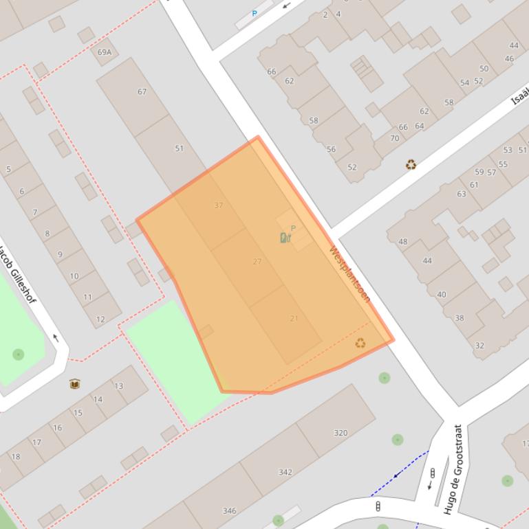 Kaart van postcodegebied 2613GJ.