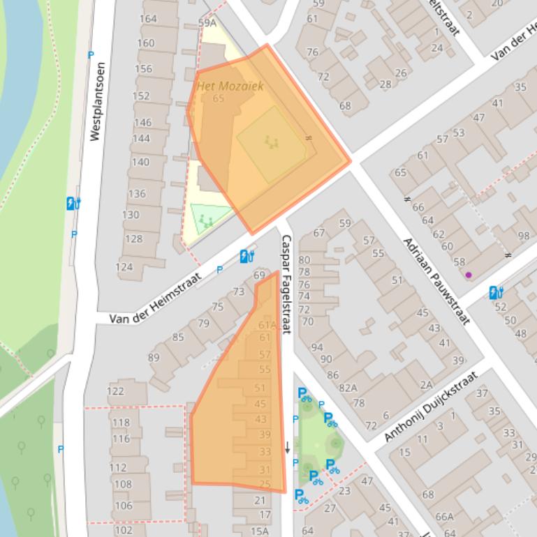 Kaart van postcodegebied 2613GV.