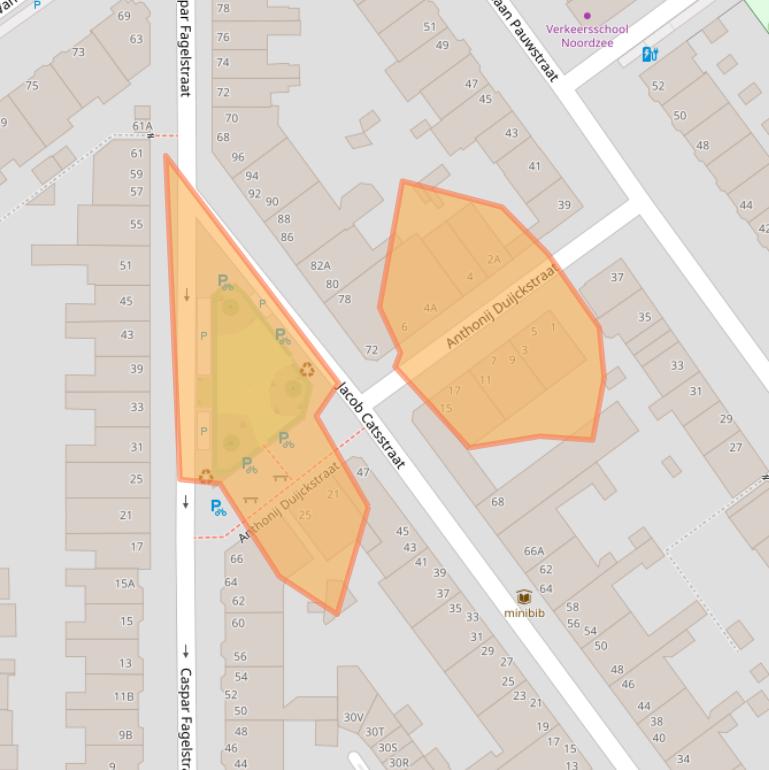 Kaart van postcodegebied 2613GZ.