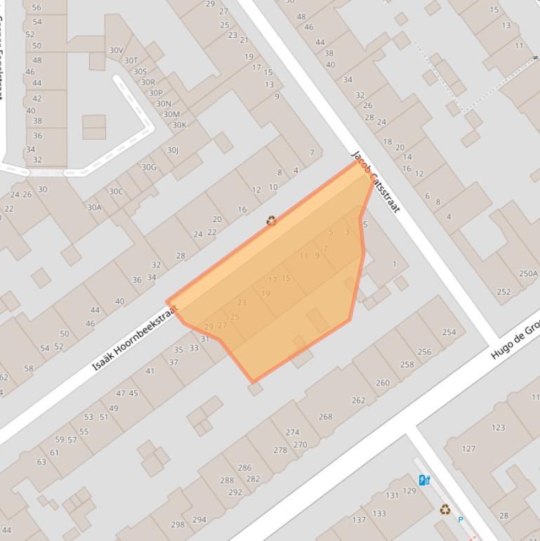 Kaart van postcodegebied 2613HE.