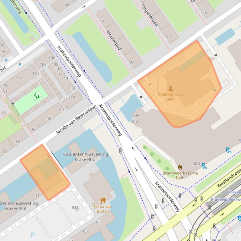 Kaart van postcodegebied 2613HT.