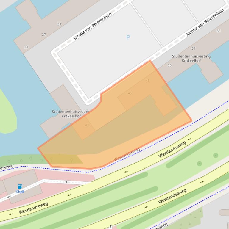 Kaart van postcodegebied 2613HZ.