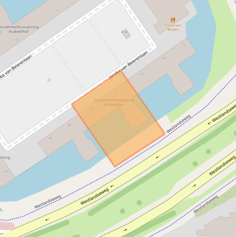 Kaart van postcodegebied 2613JA.