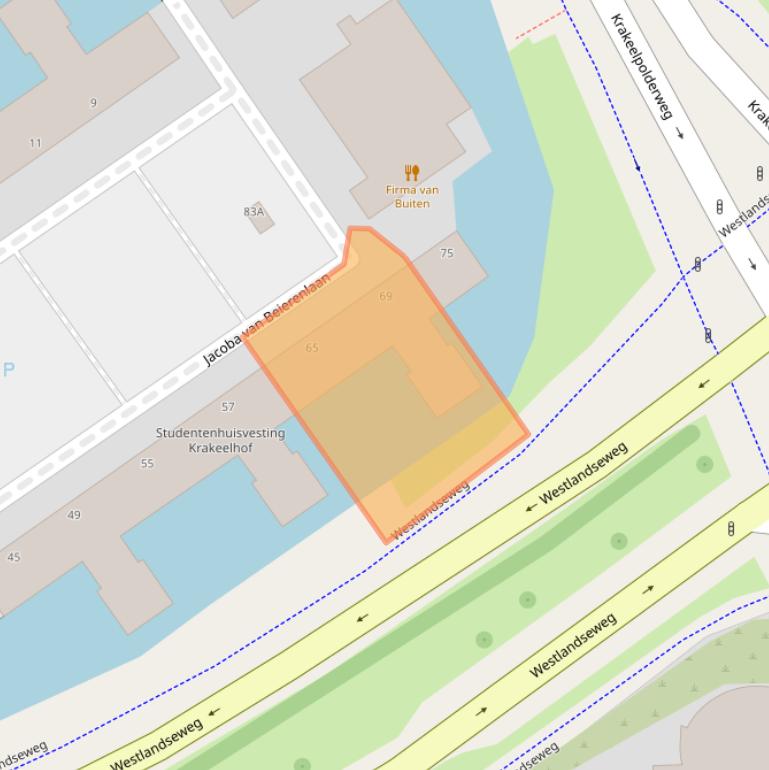 Kaart van postcodegebied 2613JB.