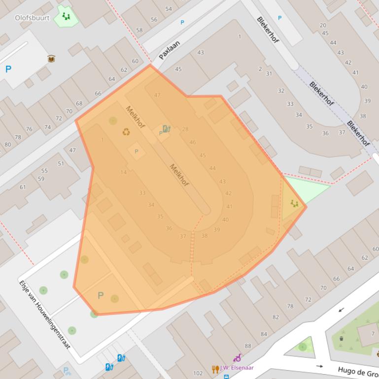 Kaart van postcodegebied 2613KA.