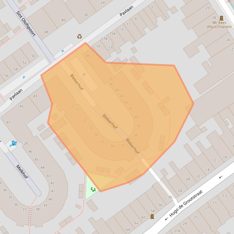 Kaart van postcodegebied 2613KB.