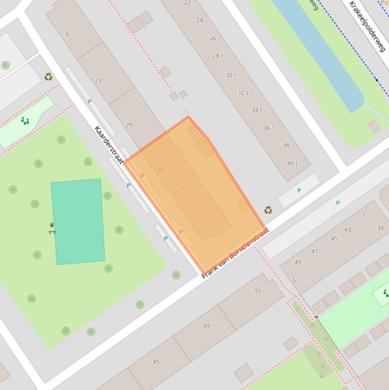 Kaart van postcodegebied 2613MP.