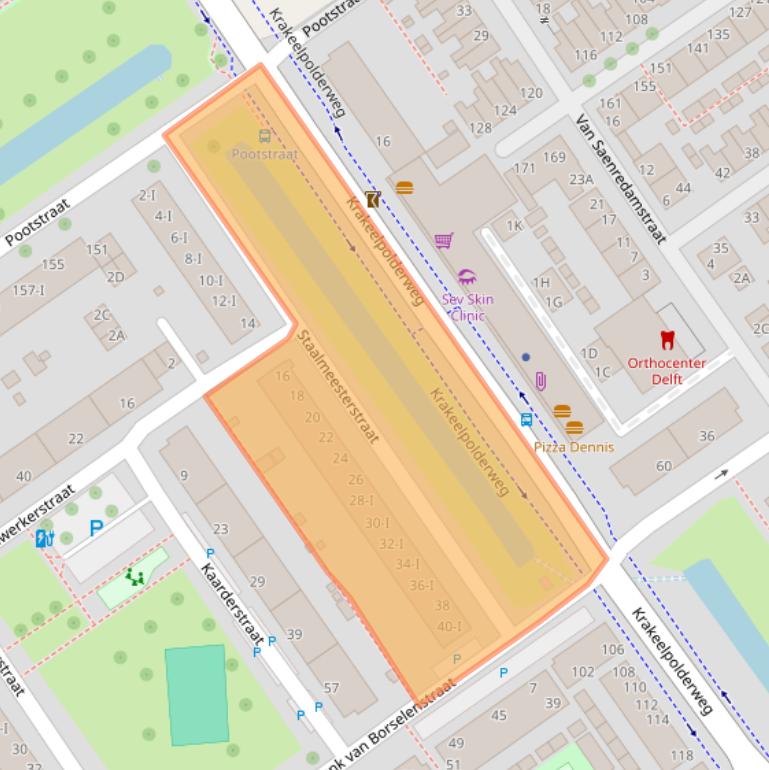 Kaart van postcodegebied 2613MX.