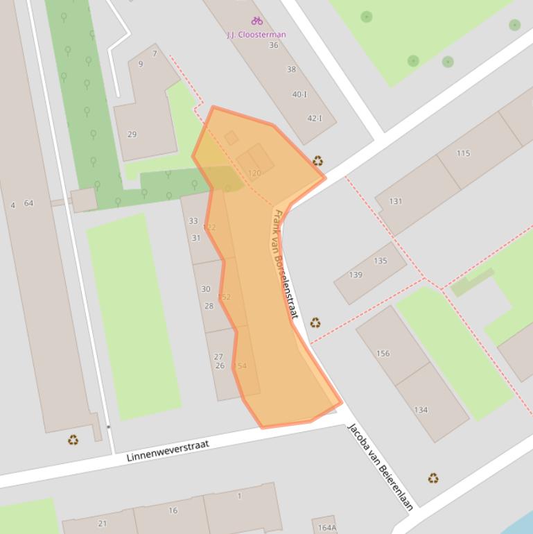 Kaart van postcodegebied 2613NN.