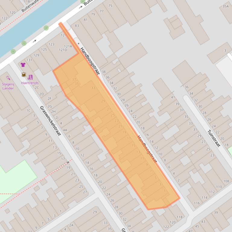 Kaart van postcodegebied 2613PZ.