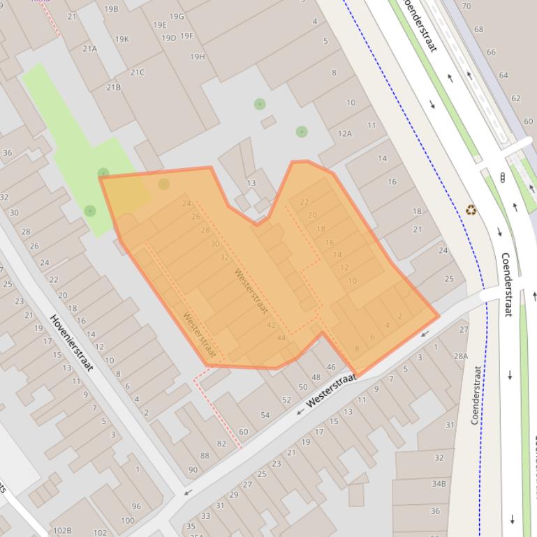 Kaart van postcodegebied 2613RH.