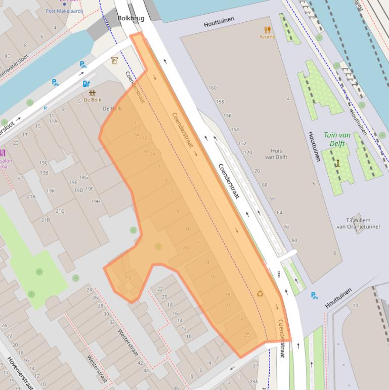 Kaart van postcodegebied 2613SM.