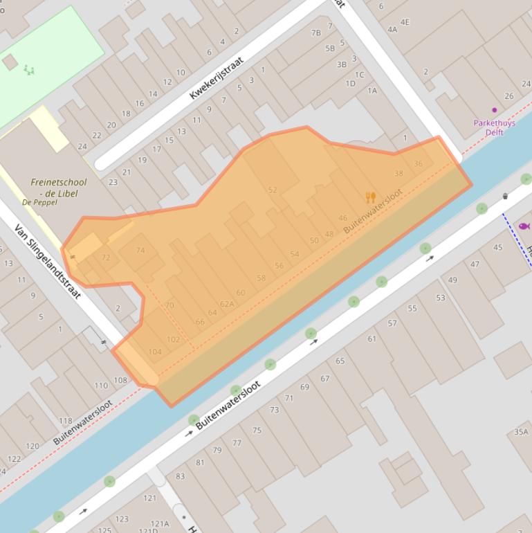 Kaart van postcodegebied 2613ST.