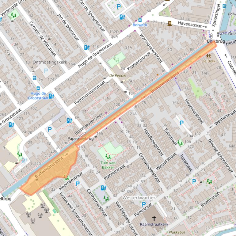 Kaart van postcodegebied 2613TE.