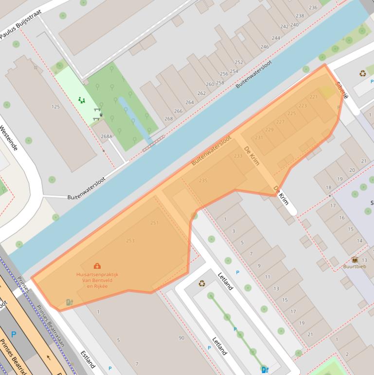 Kaart van postcodegebied 2613TG.