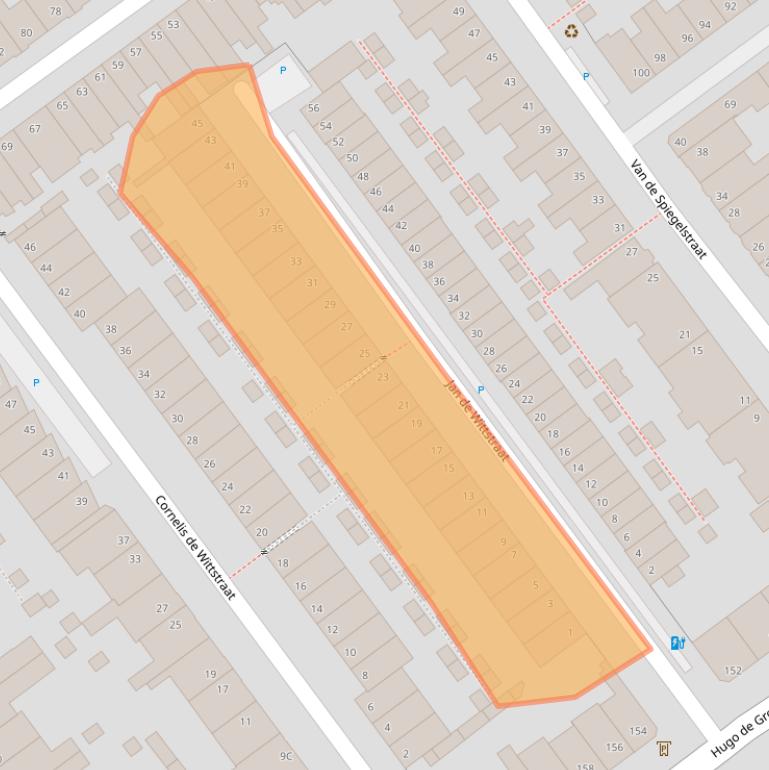 Kaart van postcodegebied 2613TP.