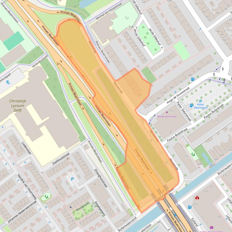 Kaart van postcodegebied 2613VV.