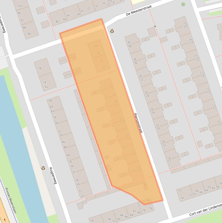 Kaart van postcodegebied 2613WB.