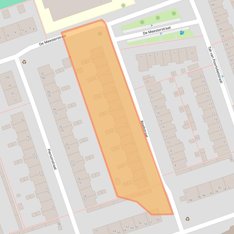 Kaart van postcodegebied 2613WD.
