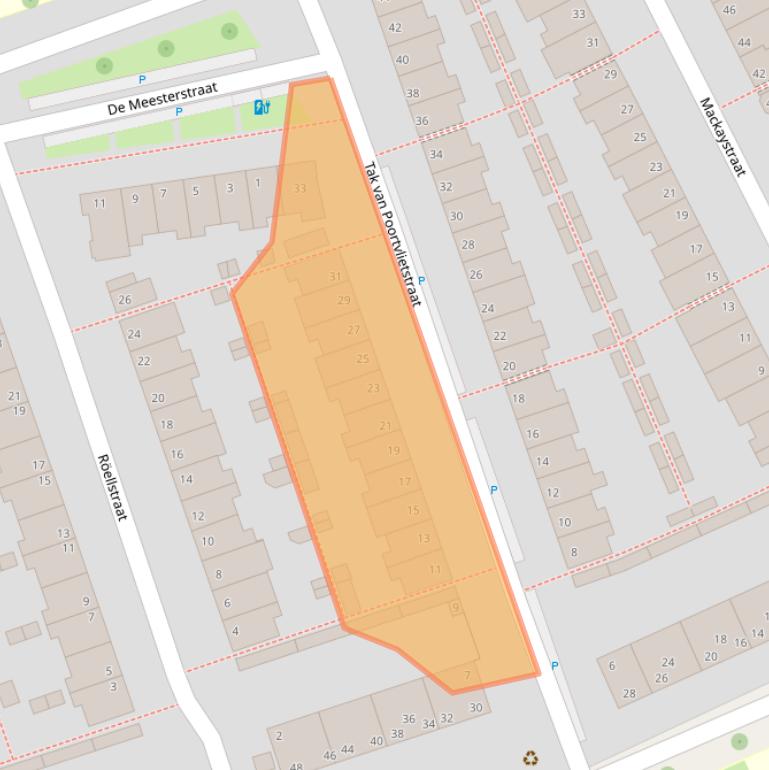 Kaart van postcodegebied 2613WG.